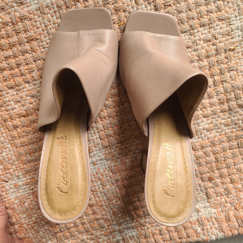 L'INTERVALLE Taupe Open-Toe Mules - Picture 5 of 5